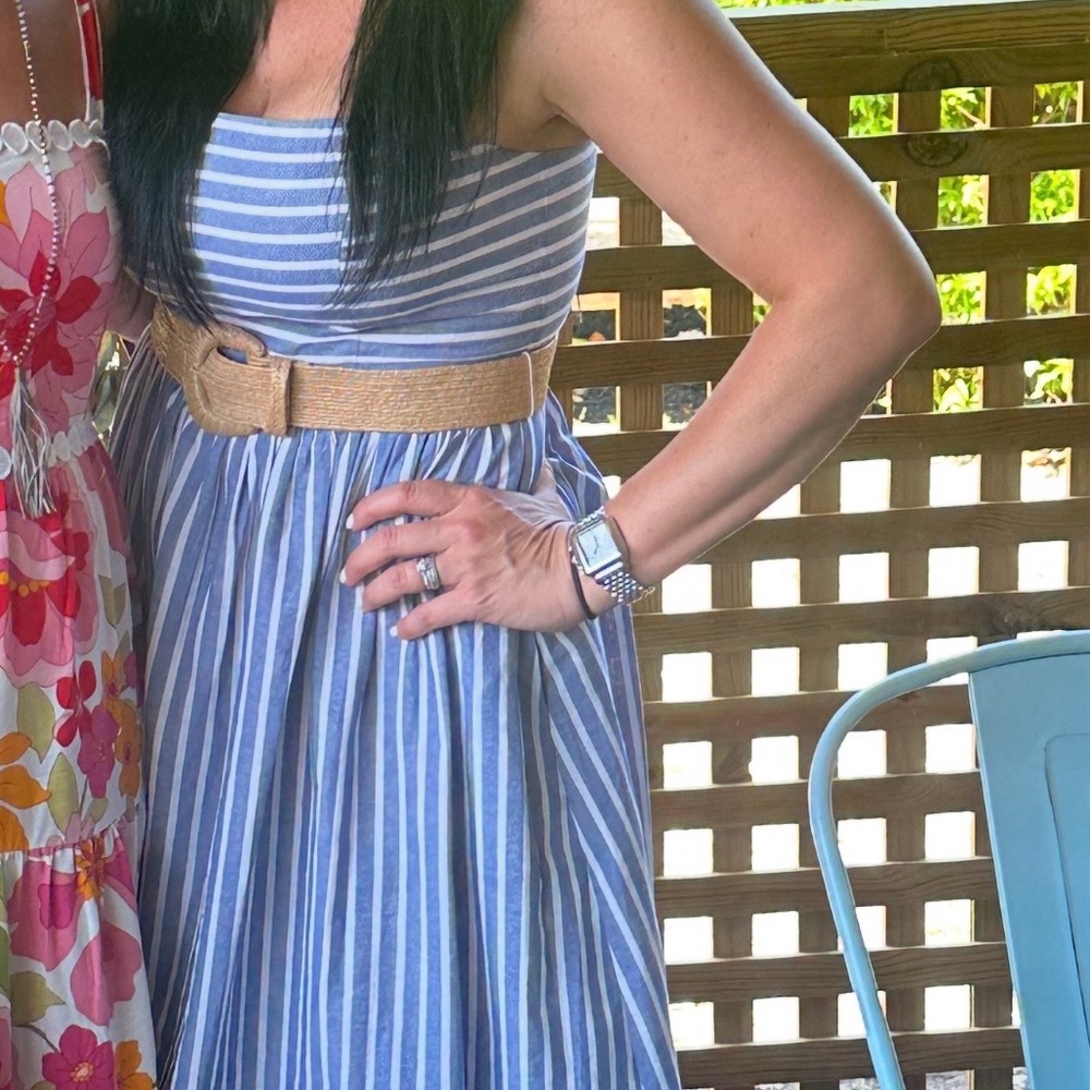 Eliza J Blue and White Sundress